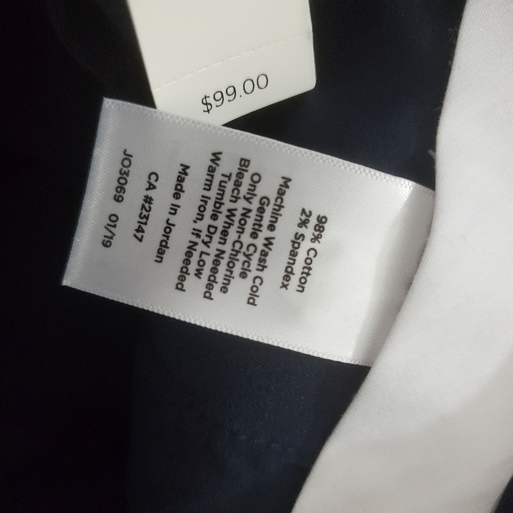 NWT Talbots Slim Crop Pants Navy Blue Textured Size 8 Business Casual Nautical - Picture 12 of 12